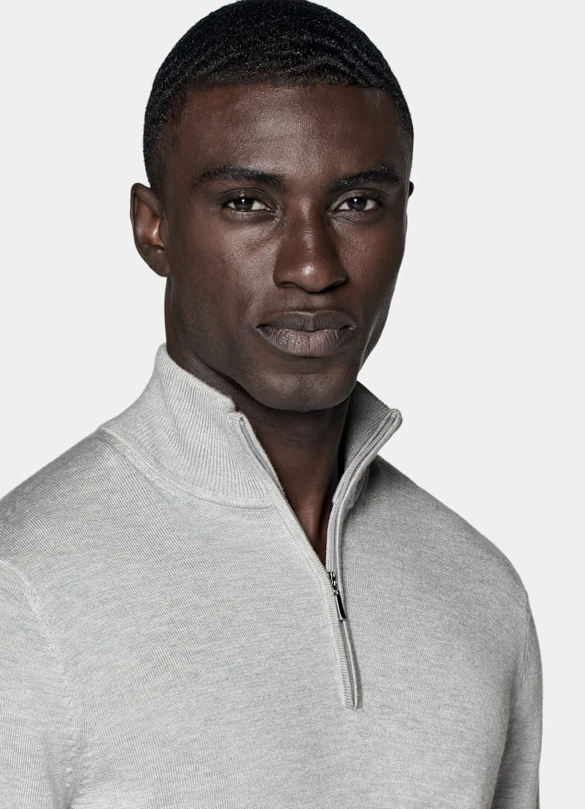 Light Grey Half Zip 1 Light Grey Half Zip