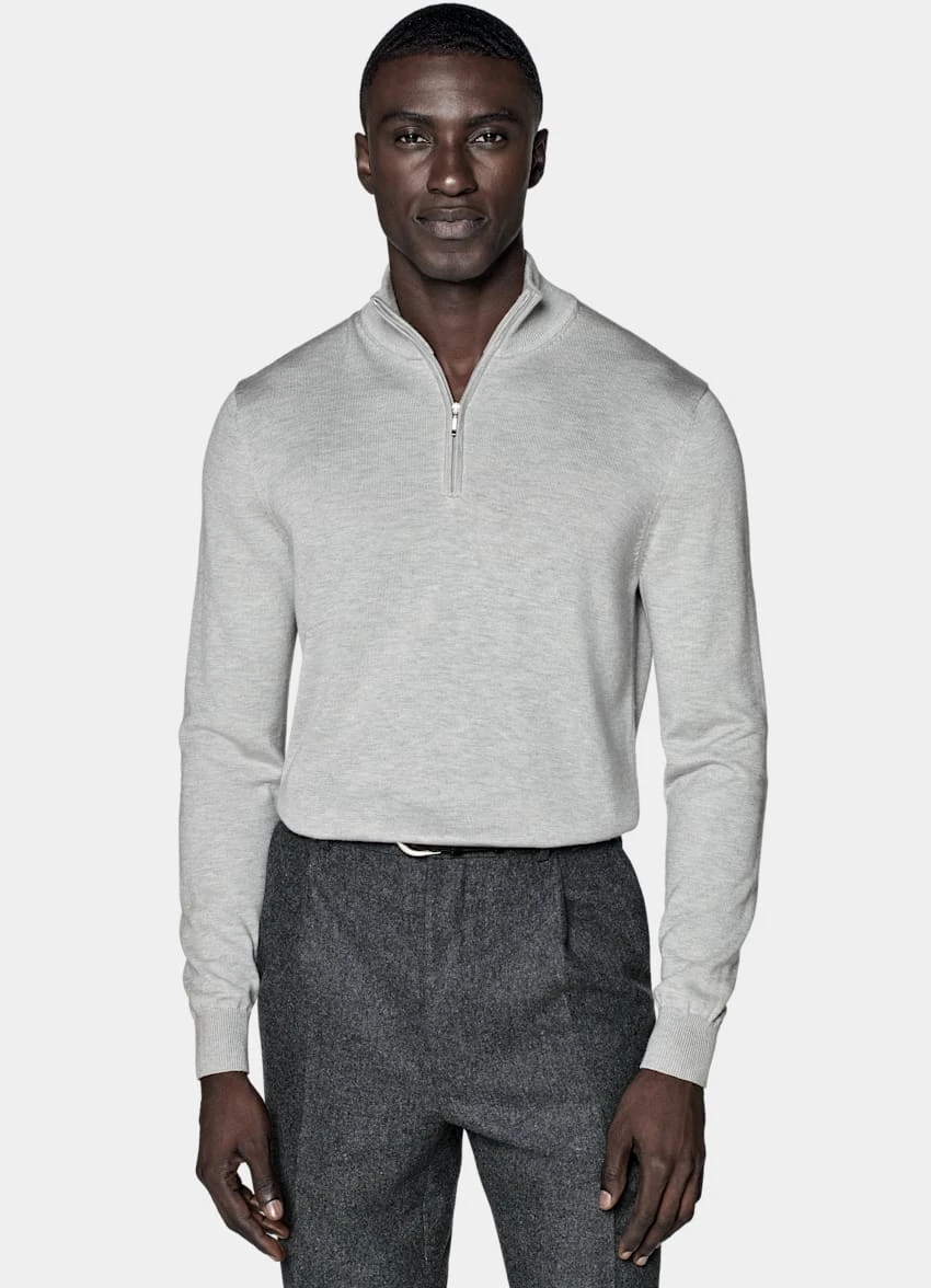 Light Grey Half Zip 2 Light Grey Half Zip - Image 2