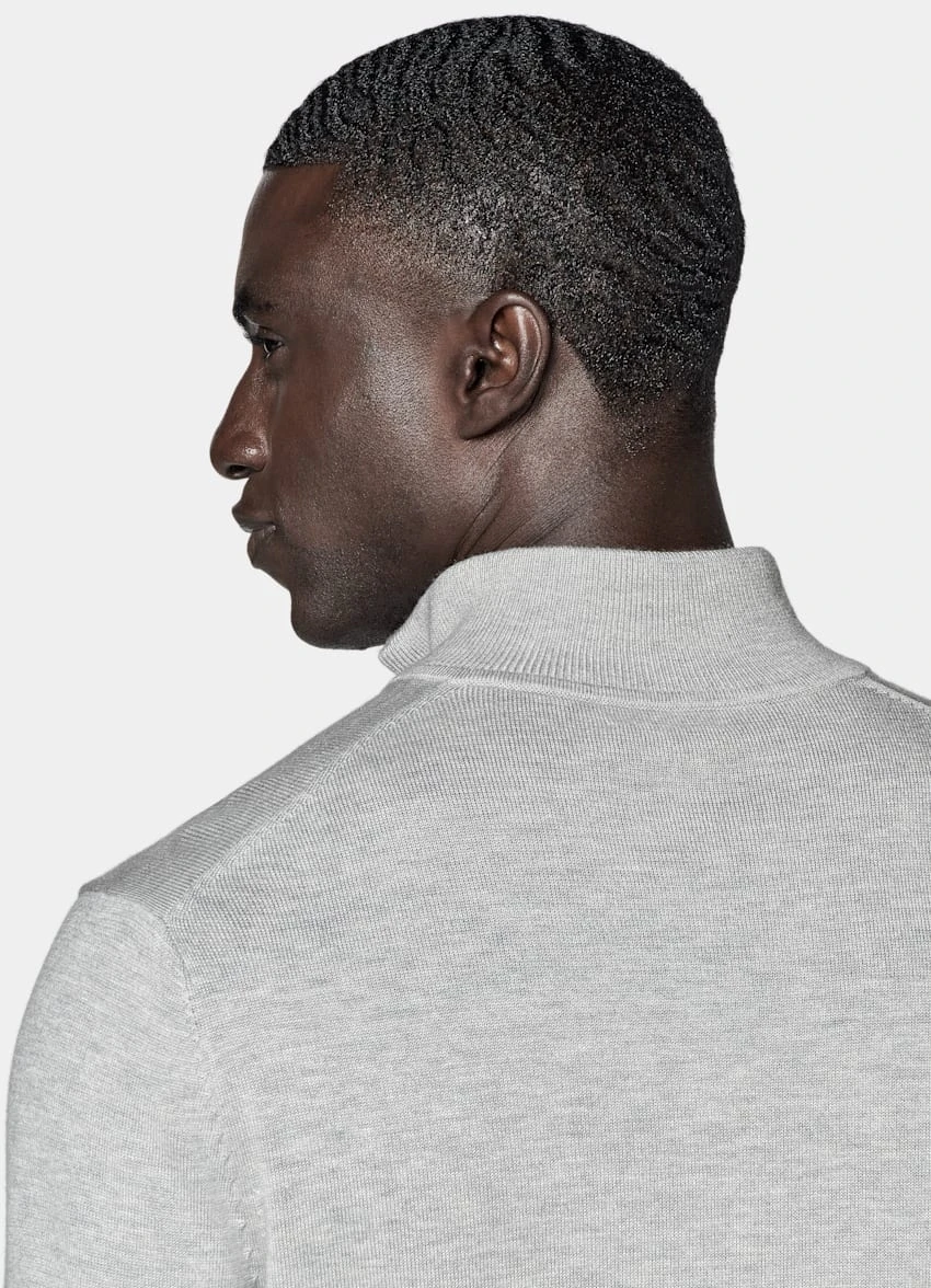 Light Grey Half Zip 6 Light Grey Half Zip - Image 6