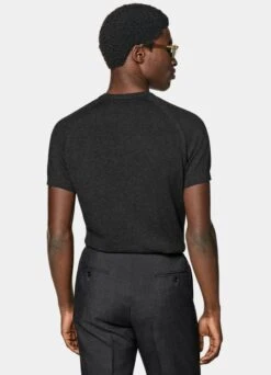 Dark Grey Short Sleeve Crewneck 12 Dark Grey Short Sleeve Crewneck -Suit Supply SW1634 105