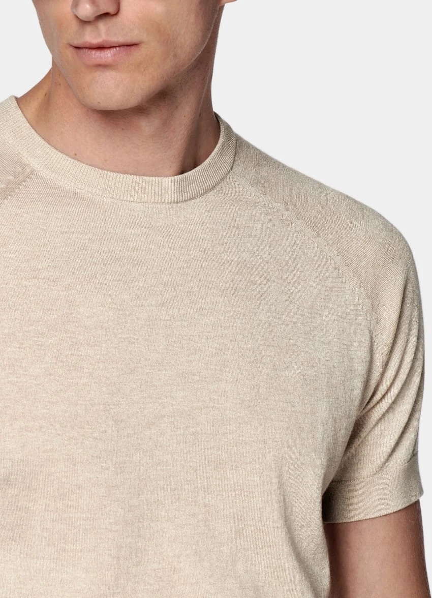 Sand Short Sleeve Crewneck 3 Sand Short Sleeve Crewneck - Image 3