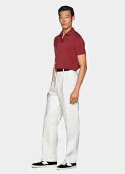 Red Buttonless Polo Shirt 11 Red Buttonless Polo Shirt -Suit Supply SW1640 104