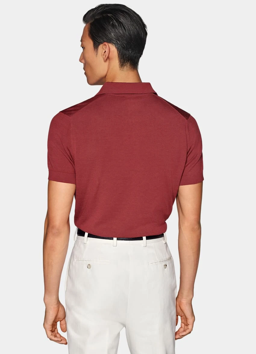 Red Buttonless Polo Shirt 5 Red Buttonless Polo Shirt - Image 5