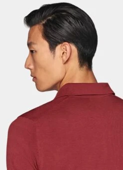 Red Buttonless Polo Shirt 13 Red Buttonless Polo Shirt -Suit Supply SW1640 106