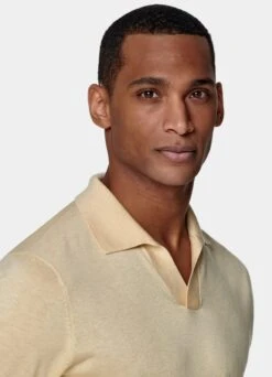 Sand Buttonless Polo Shirt
