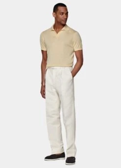 Sand Buttonless Polo Shirt 10 Sand Buttonless Polo Shirt -Suit Supply SW1641 104