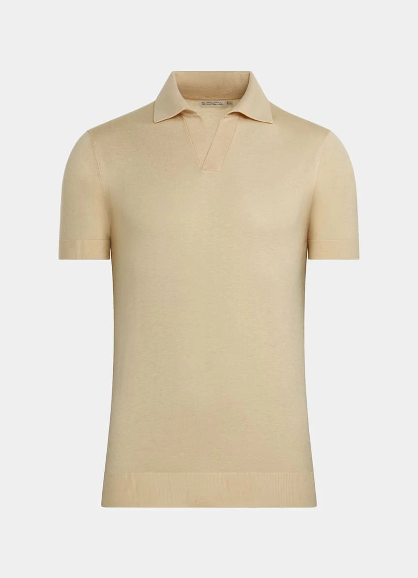 Sand Buttonless Polo Shirt 7 Sand Buttonless Polo Shirt - Image 7
