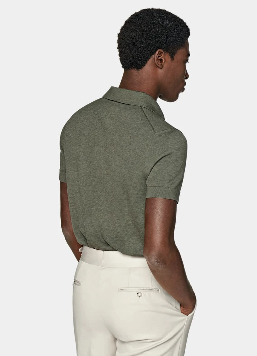Dark Green Buttonless Polo Shirt 5 Dark Green Buttonless Polo Shirt - Image 5
