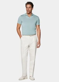 Mint Blue Buttonless Polo Shirt 11 Mint Blue Buttonless Polo Shirt -Suit Supply SW1650 104