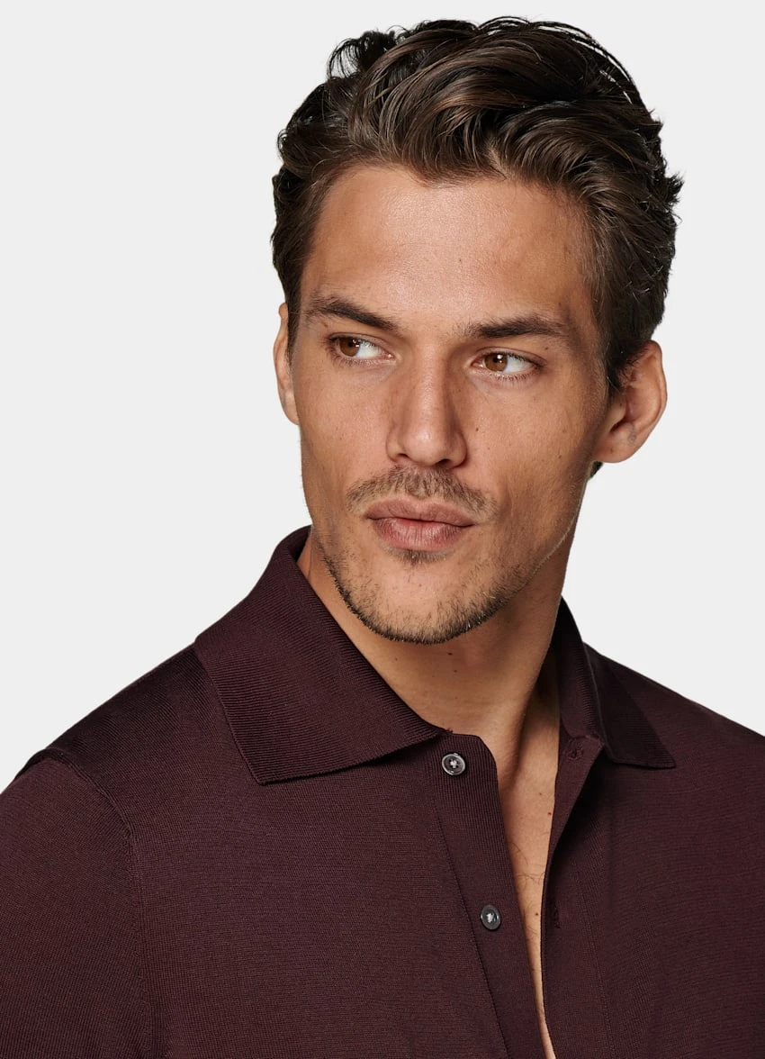 Burgundy Polo Cardigan 1 Burgundy Polo Cardigan