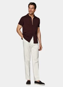 Burgundy Polo Cardigan 10 Burgundy Polo Cardigan -Suit Supply SW1651 104