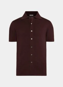 Burgundy Polo Cardigan 13 Burgundy Polo Cardigan -Suit Supply SW1651 25