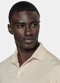 Sand Long Sleeve Polo Shirt