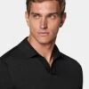 Black Buttonless Polo Shirt