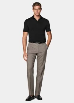 Black Buttonless Polo Shirt 11 Black Buttonless Polo Shirt -Suit Supply SW1667 104