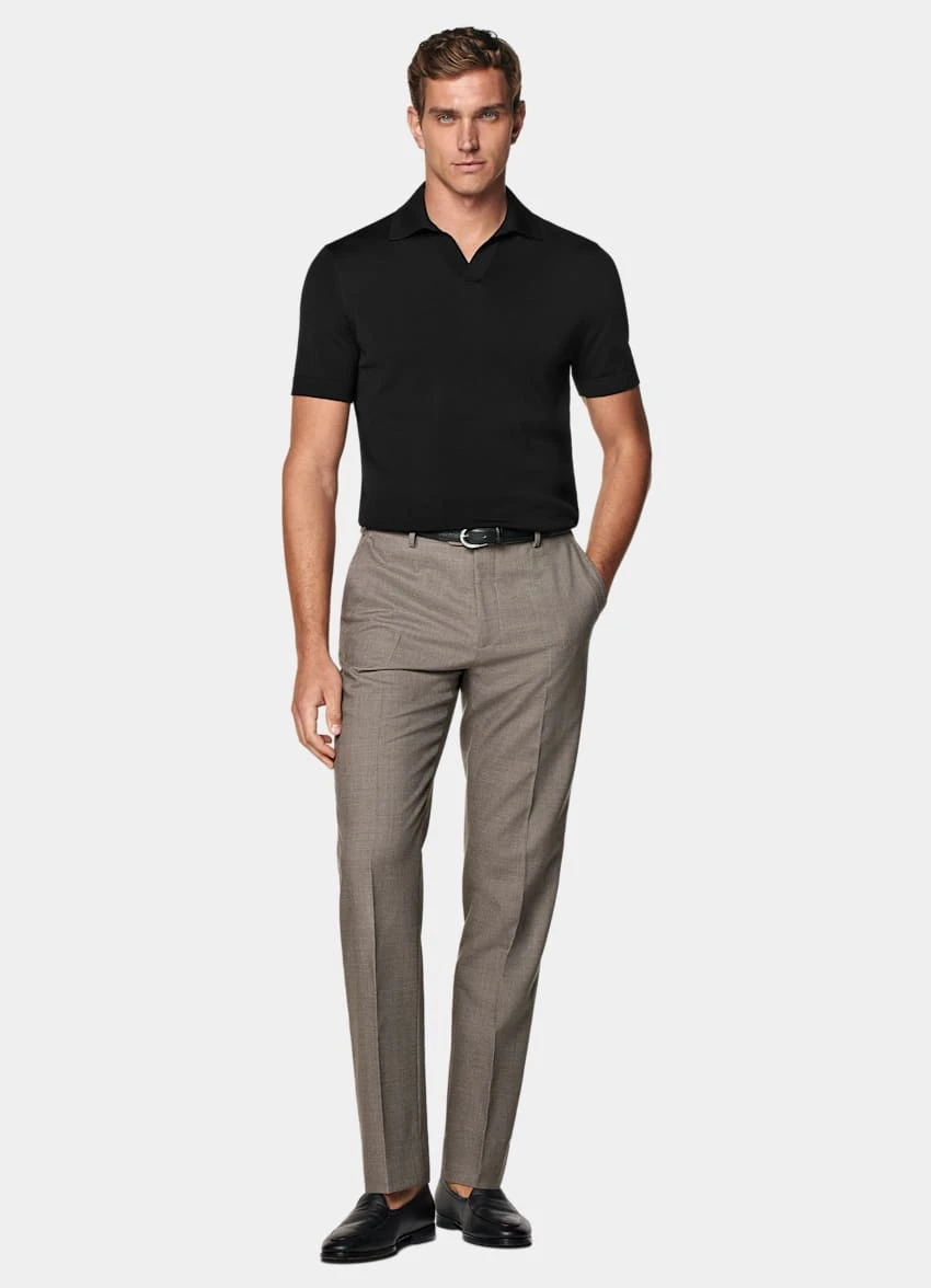 Black Buttonless Polo Shirt 4 Black Buttonless Polo Shirt - Image 4