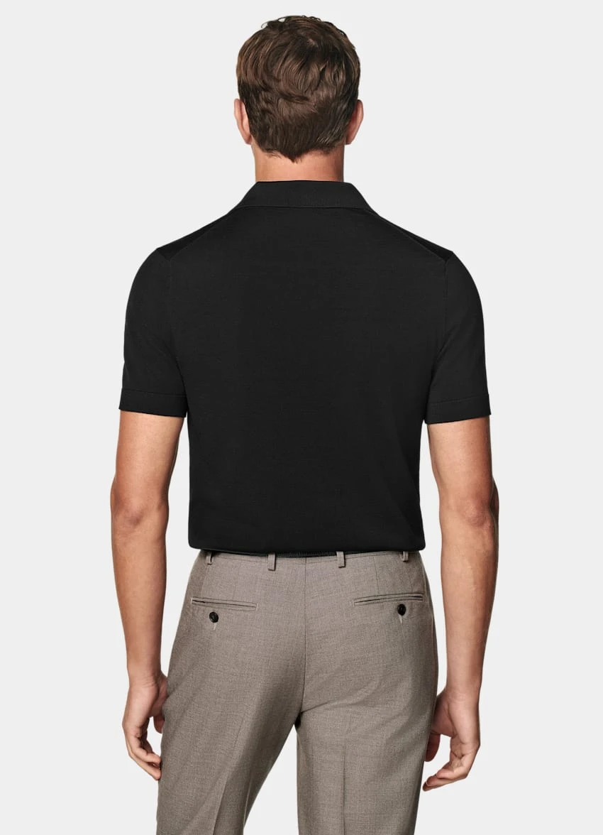 Black Buttonless Polo Shirt 5 Black Buttonless Polo Shirt - Image 5