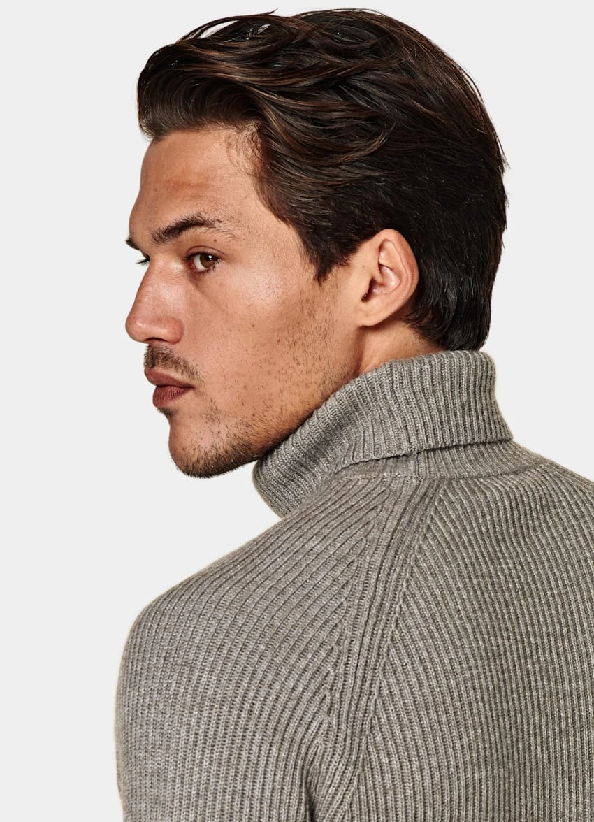 Taupe Ribbed Turtleneck 6 Taupe Ribbed Turtleneck - Image 6