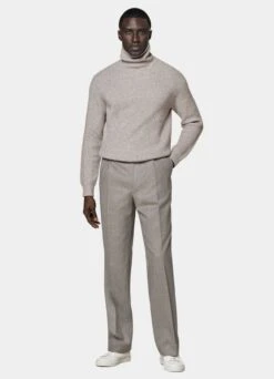 Sand Ribbed Turtleneck 11 Sand Ribbed Turtleneck -Suit Supply SW1719 104
