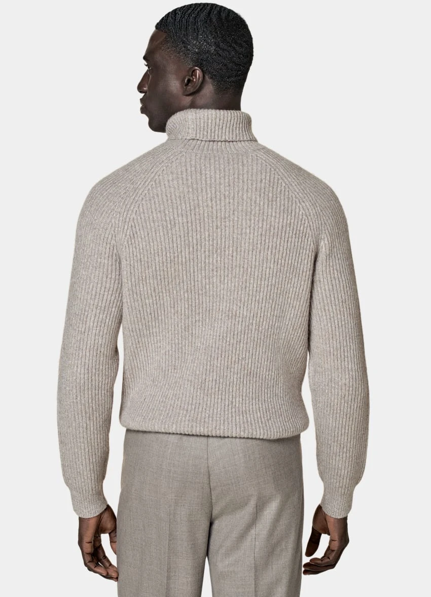 Sand Ribbed Turtleneck 5 Sand Ribbed Turtleneck - Image 5