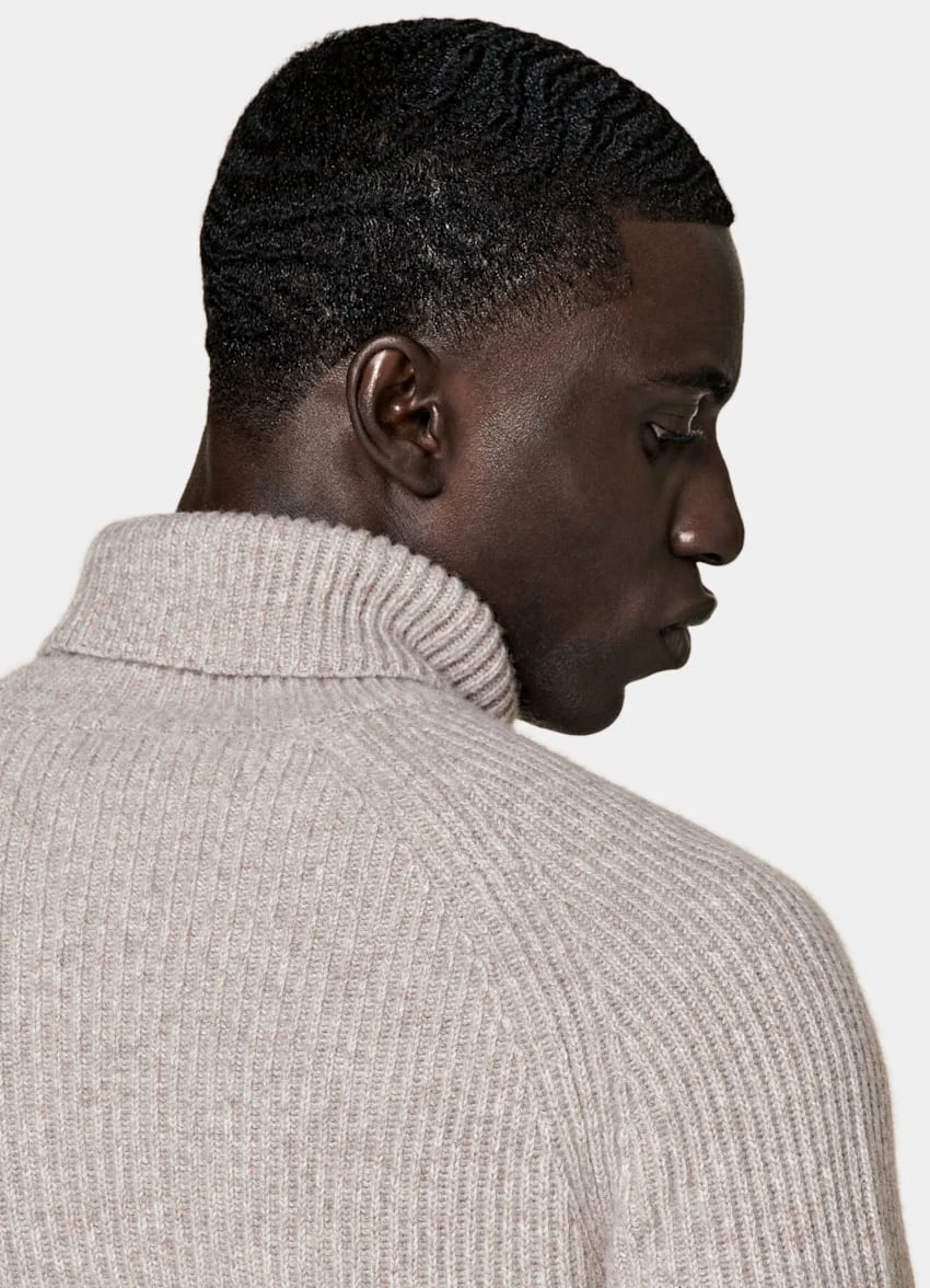 Sand Ribbed Turtleneck 6 Sand Ribbed Turtleneck - Image 6