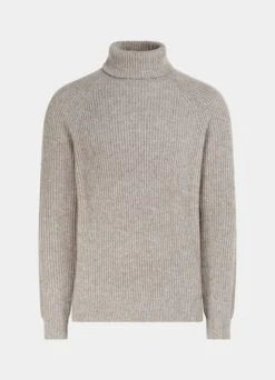 Sand Ribbed Turtleneck 15 Sand Ribbed Turtleneck -Suit Supply SW1719 25