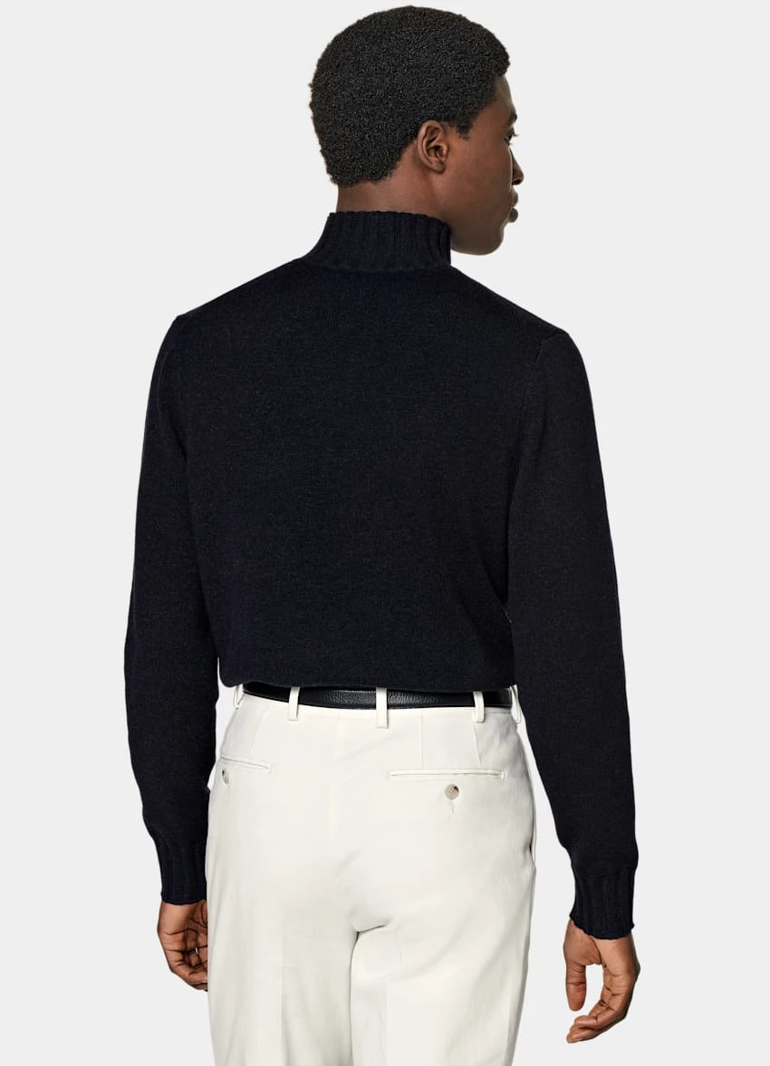 Navy Mock Neck 5 Navy Mock Neck - Image 5