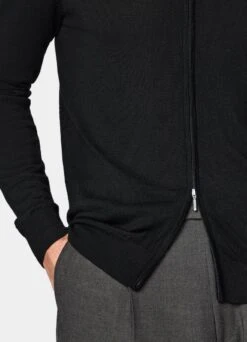 Black Zip Cardigan -Suit Supply SW1728 103