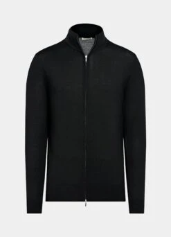Black Zip Cardigan -Suit Supply SW1728 25