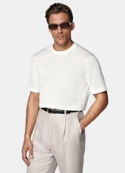 Off-White Short Sleeve Crewneck -Suit Supply SW1828 102