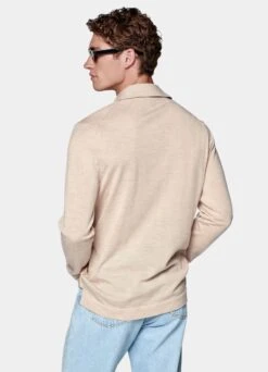 Sand Merino Long Sleeve Polo Cardigan 14 Sand Merino Long Sleeve Polo Cardigan -Suit Supply SW1952 105