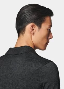 Dark Grey Buttonless Polo 15 Dark Grey Buttonless Polo -Suit Supply SW2053 106