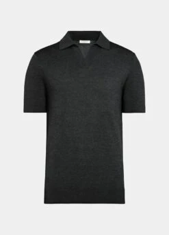 Dark Grey Buttonless Polo 17 Dark Grey Buttonless Polo -Suit Supply SW2053 25
