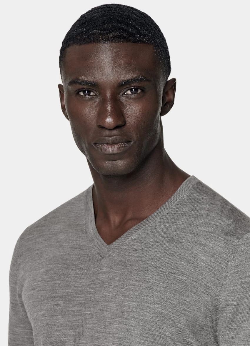 Grey V-Neck 1 Grey V-Neck