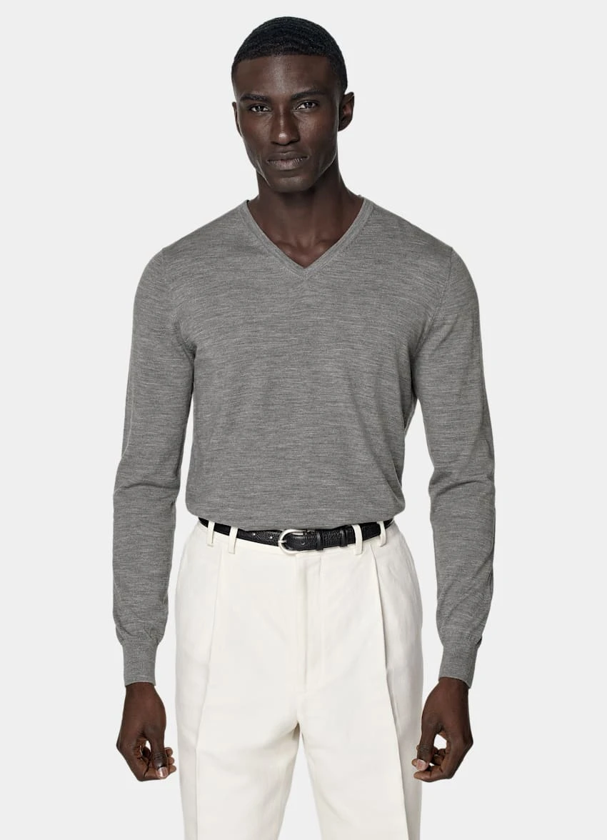 Grey V-Neck 2 Grey V-Neck - Image 2