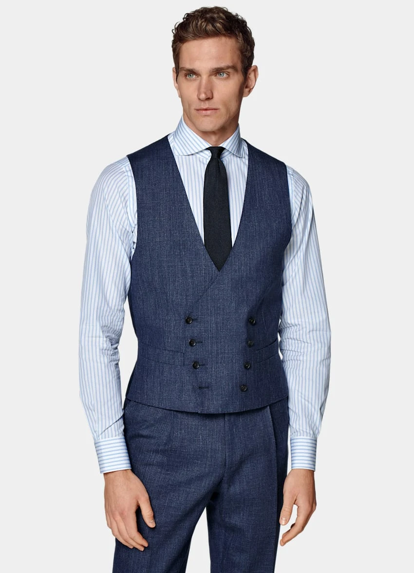 Mid Blue Waistcoat 2 Mid Blue Waistcoat - Image 2