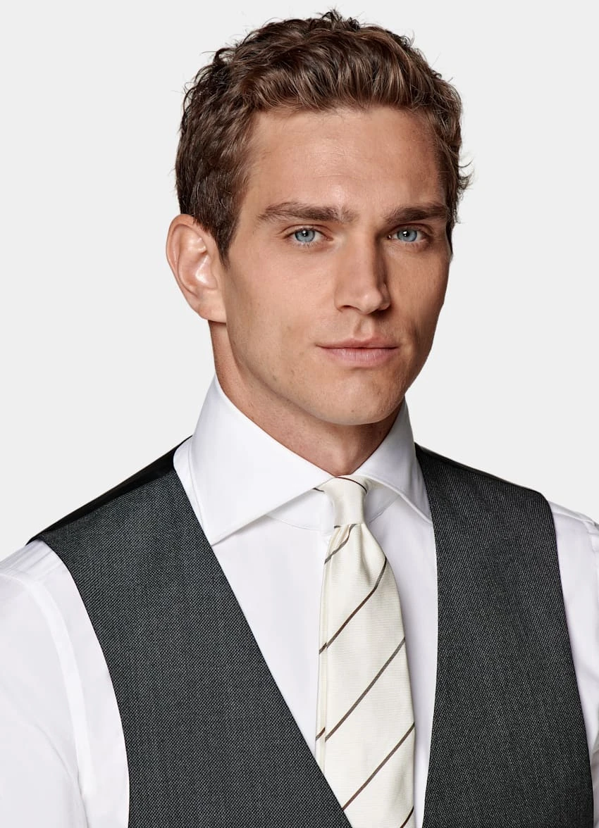 Dark Grey Bird's Eye Waistcoat 1 Dark Grey Bird's Eye Waistcoat